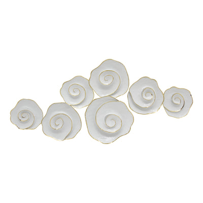 METAL 44 ROSE WALL DECOR, WHITE WB