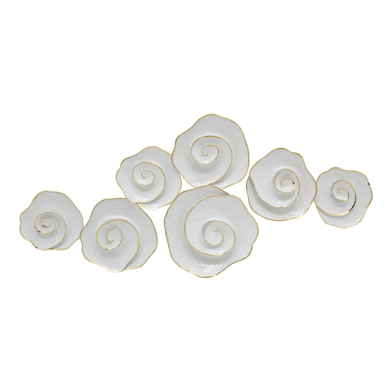 METAL 44 ROSE WALL DECOR, WHITE WB