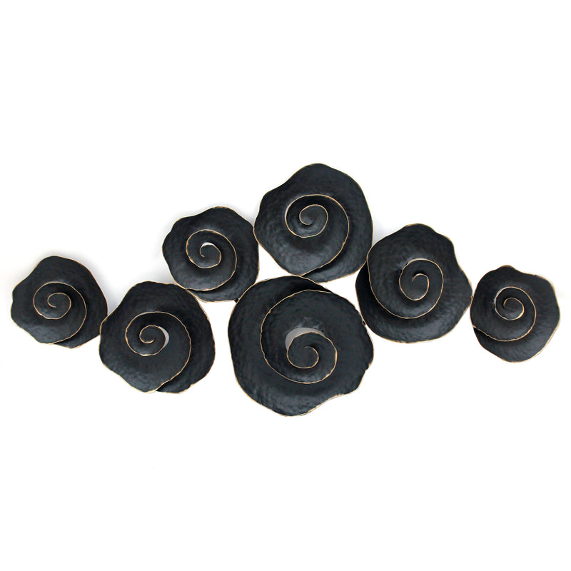 METAL 44 ROSE WALL DECOR, BLACK