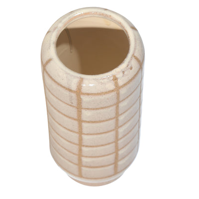 CERAMIC 13, PATTERNED VASE, BEIGE