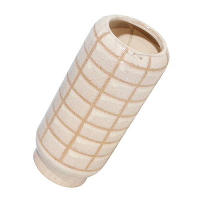 CERAMIC 13, PATTERNED VASE, BEIGE