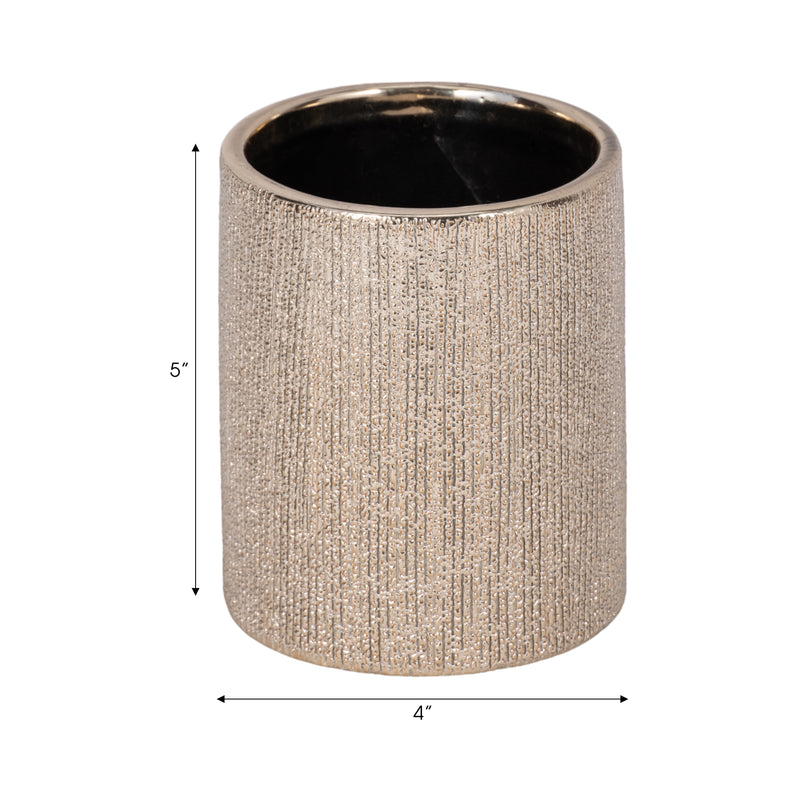 5H BEADED PENCIL HOLDER, CHAMPAGNE