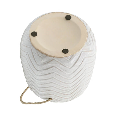 Ceramic 6 Chevron Hanging Planter, Beige