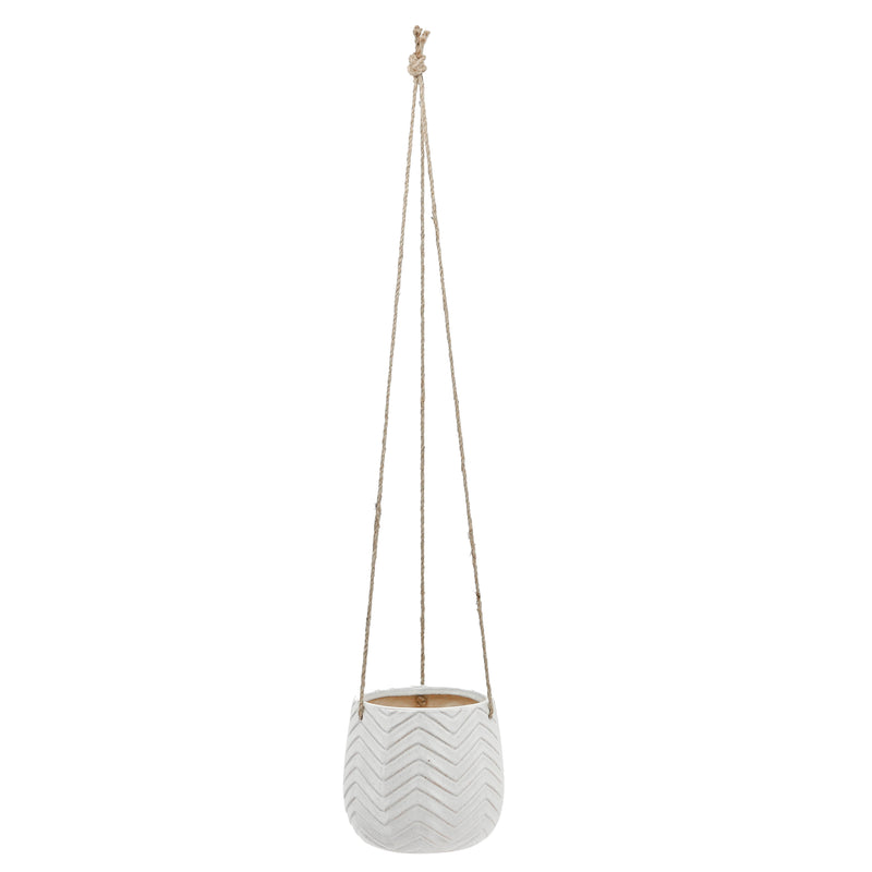 Ceramic 6 Chevron Hanging Planter, Beige