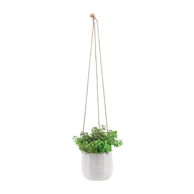 Ceramic 6 Hanging Planter,Beige