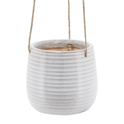 Ceramic 6 Hanging Planter,Beige