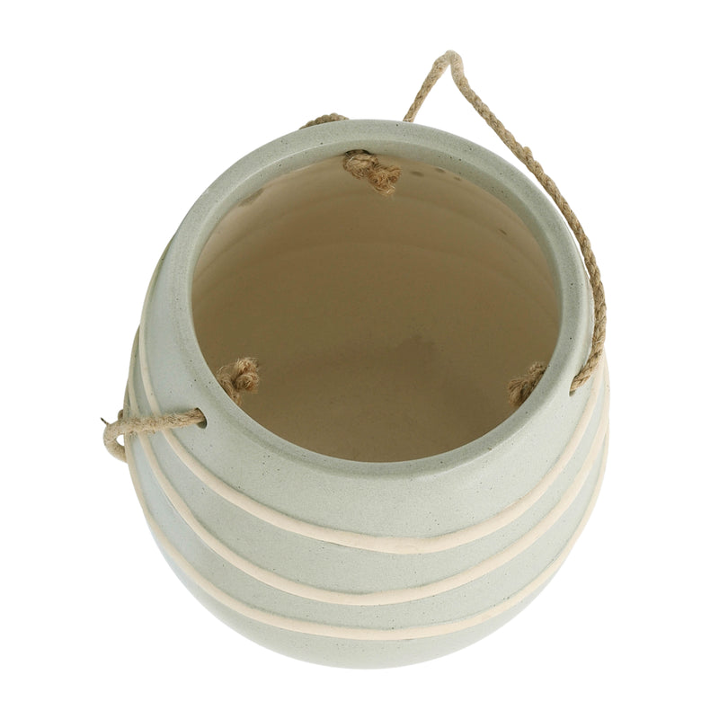 Ceramic 6 Hanging Planter, Green