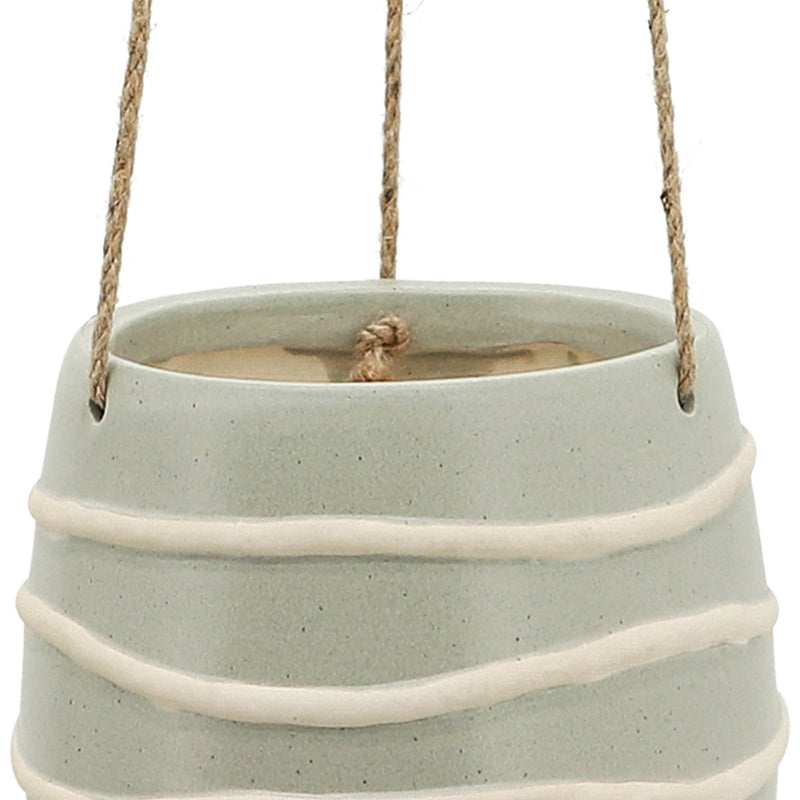 Ceramic 6 Hanging Planter, Green