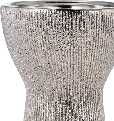 CERAMIC 12 BEAD CANDLE HOLDER,SILVER