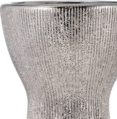 CERAMIC 14 BEAD CANDLE HOLDER,SILVER