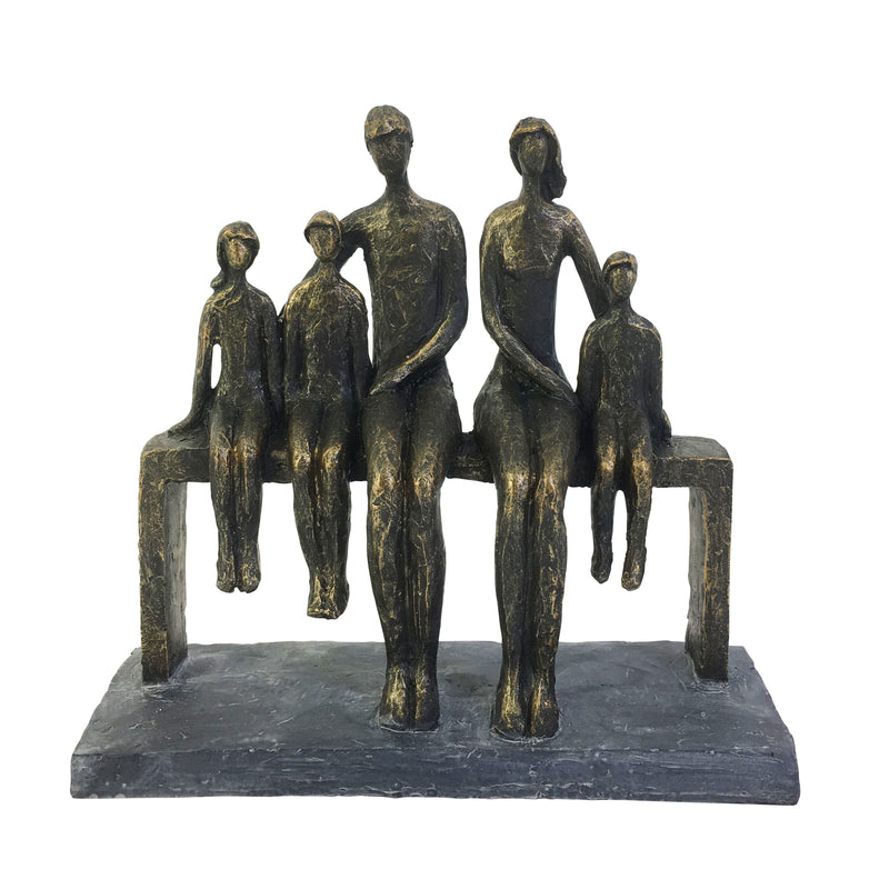 POLYRESIN 10 FAMILY SCULPTURE, BRONZE