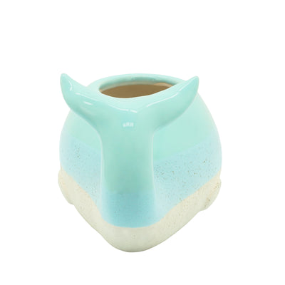 CERAMIC 5 WHALE PLANTER, GREEN