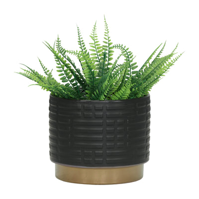 S/2 MAZE METALLIC PLANTERS  6/8, BLACK