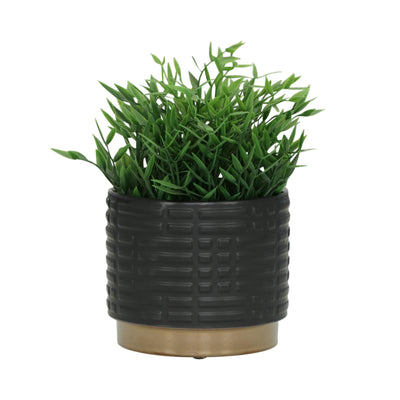 S/2 MAZE METALLIC PLANTERS  6/8, BLACK