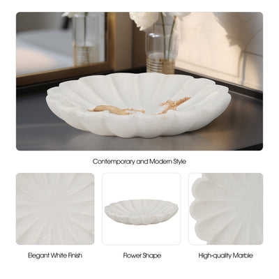 8 Hadara Marble Flower Tray, Tan