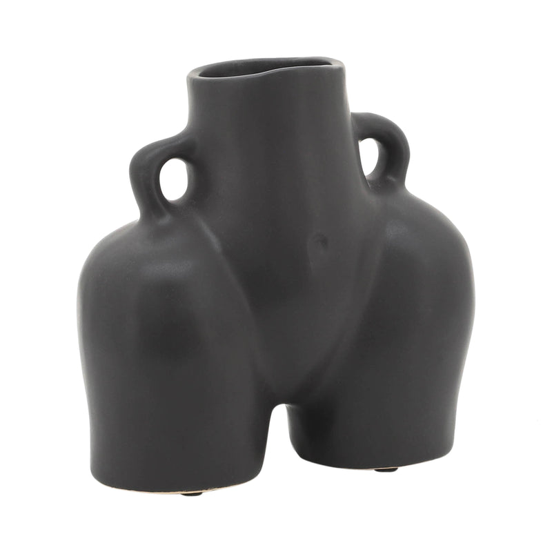 CER, 6 HALF BODY VASE, BLACK