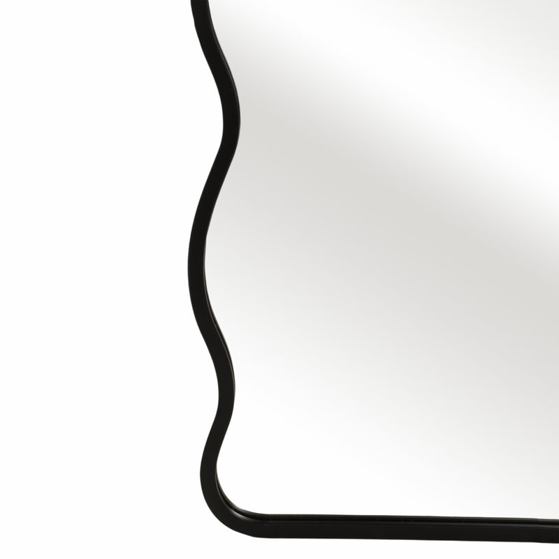 23x55 Curvy Edged Leaner Mirror, Black