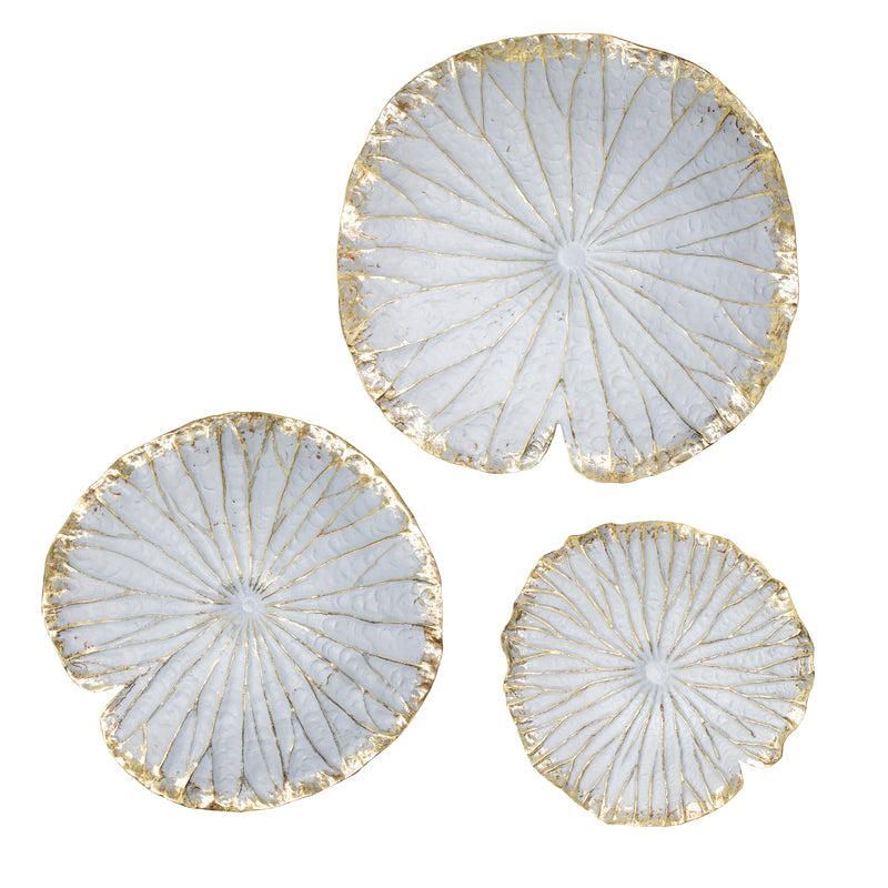 POLYRESIN 19 LOTUS WALL DECOR, CREAM/GOLD WB