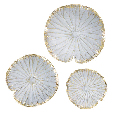 POLYRESIN 14 LOTUS WALL DECOR, CREA