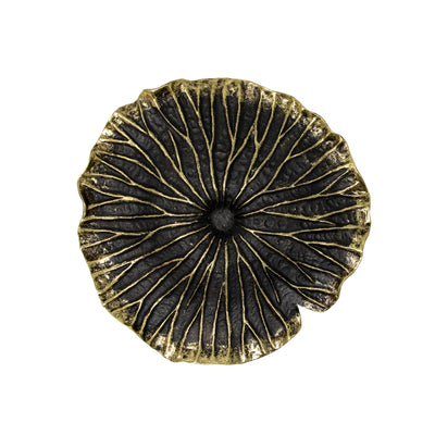 POLYRESIN 10 LOTUS WALL DECOR, BLACK