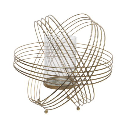 METAL 11 SPHERE TEA LIGHT CANDLE HOLDER, GOLD