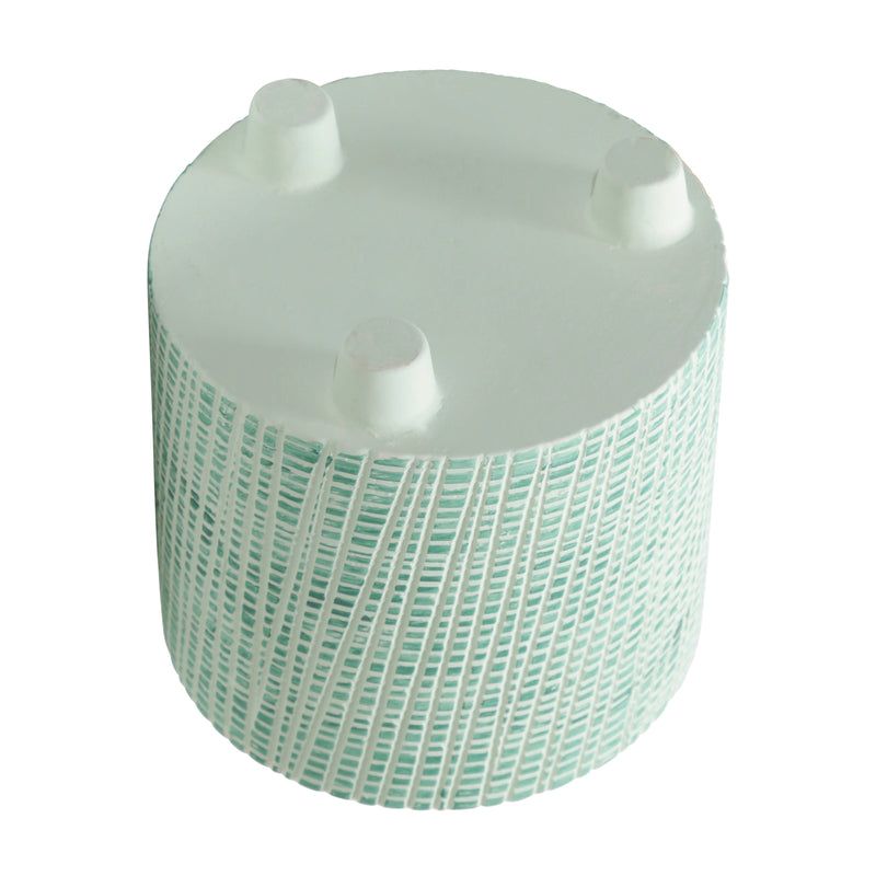 S/2  CHECKERED FOOTED PLANTER 6/8, GREEN