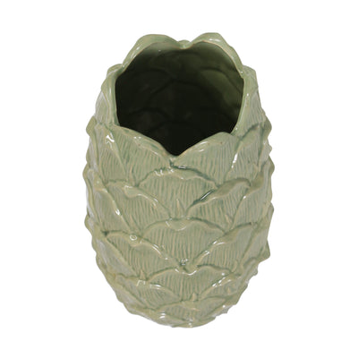 CERAMIC 10 KOI VASE, GREEN