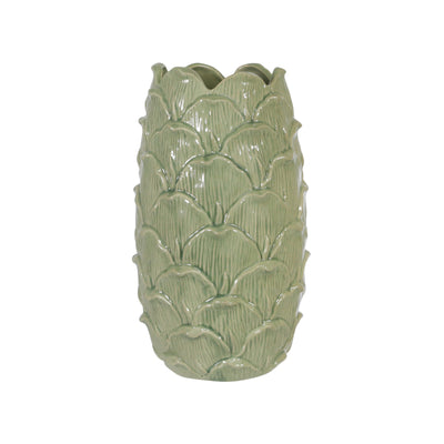 CERAMIC 10 KOI VASE, GREEN