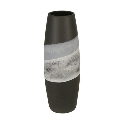 CERAMIC 14 PAINTED VASE, MATTE BLACK