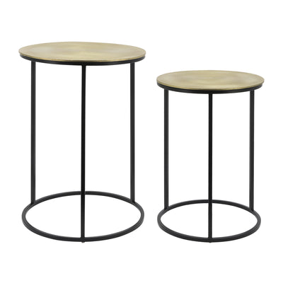 S/2 METAL 20/23 ROUND SIDE TABLE, MATTE BLACK