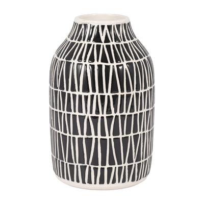 CER, 7 TRIBAL VASE, BLACK