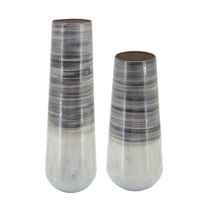 METAL 24H ALABASTRON VASE, GRAY MULTI