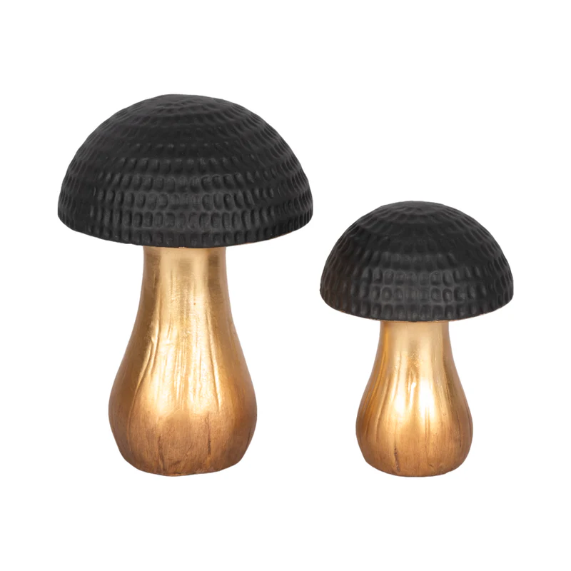 7 Hammered Top Mushroom, Black/gold