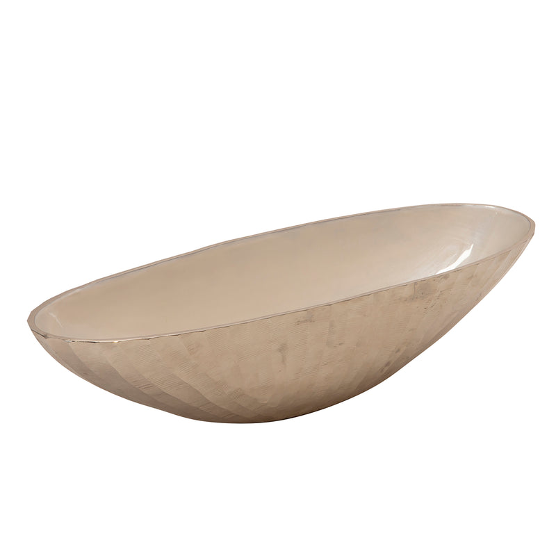 S/2 ALUMINUM 22/24 OVAL BOWL, SILVER