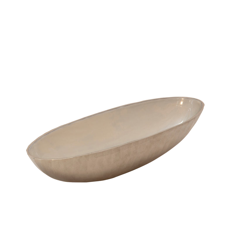 S/2 ALUMINUM 22/24 OVAL BOWL, SILVER