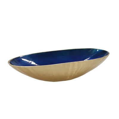 S/2 ALUMINUM 22/24 OVAL BOWL, CHAMPAGNE GOLD