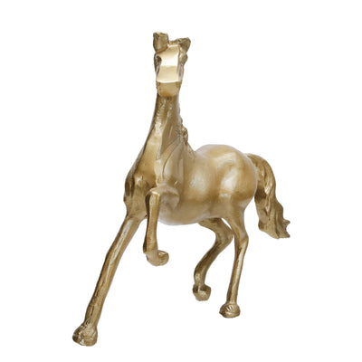 ALUMINUM 16H HORSE TABLE DECO, CHAMPAGNE GOLD