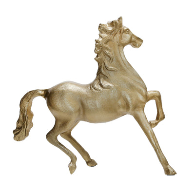 ALUMINUM 16H HORSE TABLE DECO, CHAMPAGNE GOLD