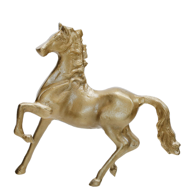 ALUMINUM 16H HORSE TABLE DECO, CHAMPAGNE GOLD