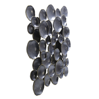 METAL 47 CIRCLE GROUPING WALL DECOR, GRAY