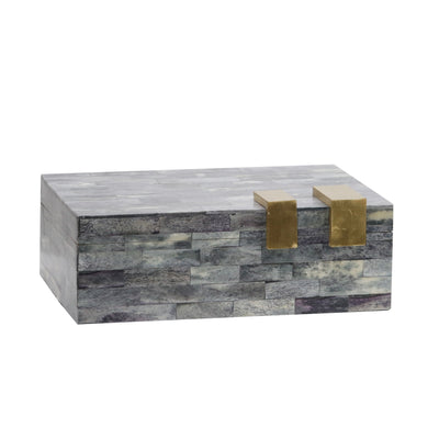 BONE 9 RECTANGULAR BOX, DARK GRAY/GOLD