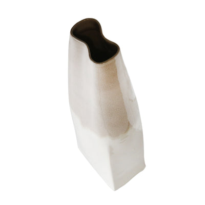 31H 2-TONE VASE, BEIGE