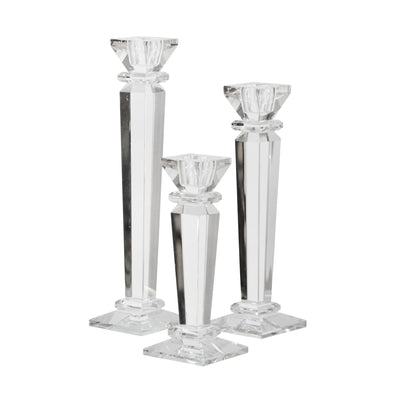 GLASS 7 CANDLE HOLDER, CLEAR