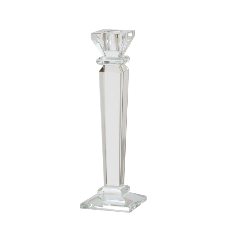 GLASS 9 CANDLE HOLDER, CLEAR