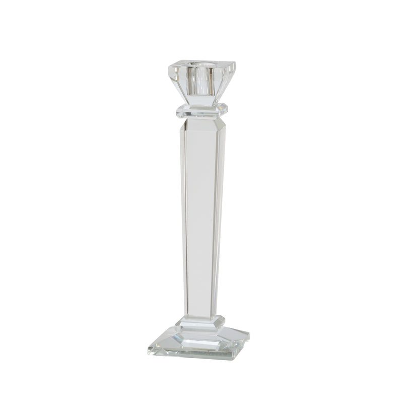 GLASS 9 CANDLE HOLDER, CLEAR