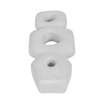 15 Textured Open Cut-out Totem Object, White