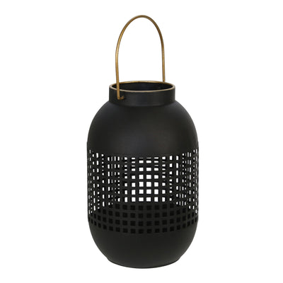 METAL 11 CAGE HURRICANE LANTERN, BLACK