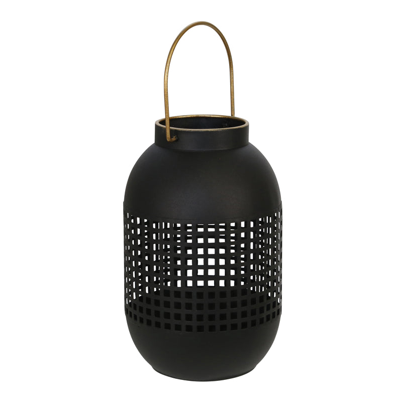 METAL 11 CAGE HURRICANE LANTERN, BLACK