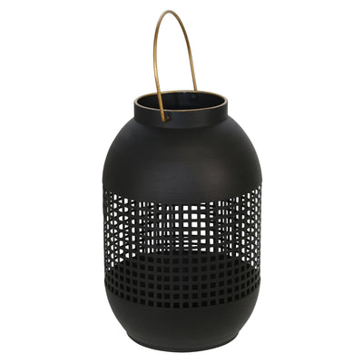 METAL 13 CAGE HURRICANE LANTERN, BLACK