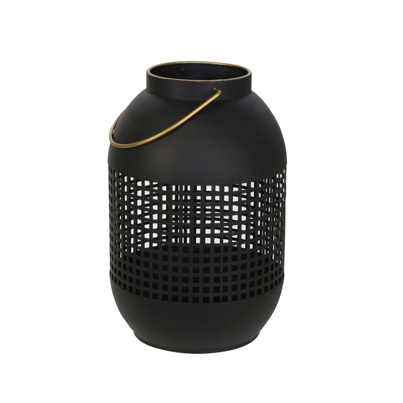 METAL 13 CAGE HURRICANE LANTERN, BLACK